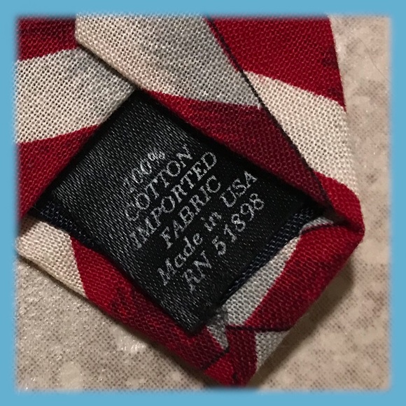 Beans McGee. USA Made American Flag Tie - Picture 4 of 7